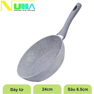 Chảo vân đá đáy từ chống dính Green Cook GCP02 24cm sâu lòng, y hình