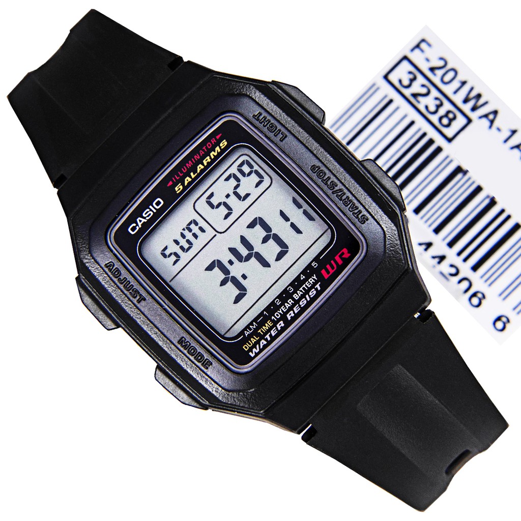 ( SLN 3 ) ( SLN 3 ) Đồng hồ Casio Nam F-201WA-1ADF chính hãng - Chống nước - Tuổi Thọ Pin 7 Năm ( HOT 1 )