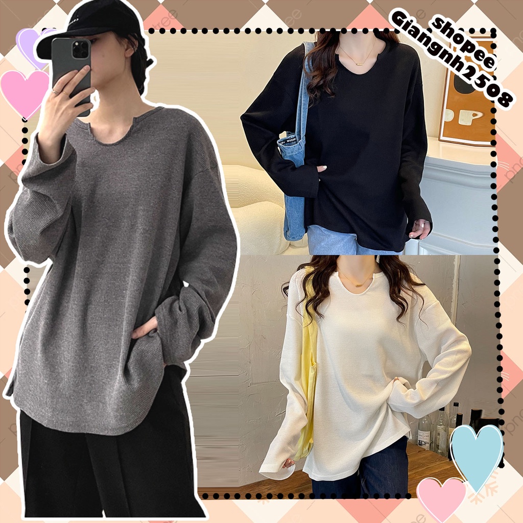 SUA002 Áo phông nam nữ form to khoét cổ hiện đại đơn giản Áo thun unisex dáng rộng trắng xám đen 4 mùa xuân hè thu đông