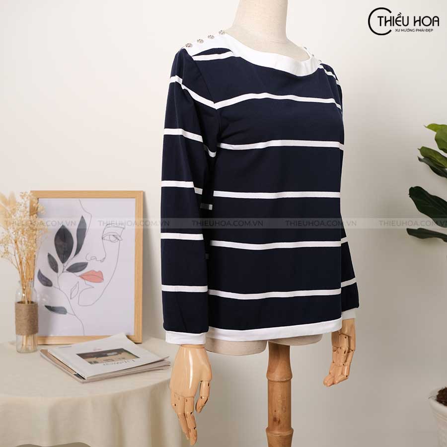 Áo Thun Cotton Sọc Ngang Trẻ Trung Thiều Hoa P24