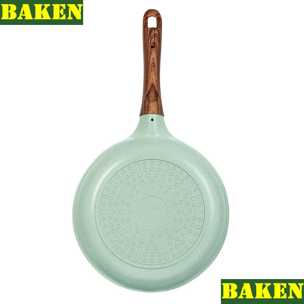 Chảo Đúc Vân Đá 7 Lớp Ceramic GREENCOOK GCP06 - Chảo Chống Dính Đáy Từ Dùng Chiên Xào Rán - BAKEN