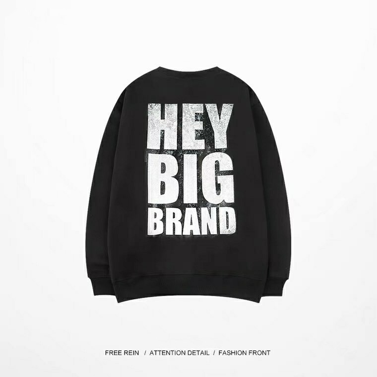 Áo sweater nam nữ HeyBig Áo nỉ lót lông dài tay form rộng unisex in hình HeyBig BRAND