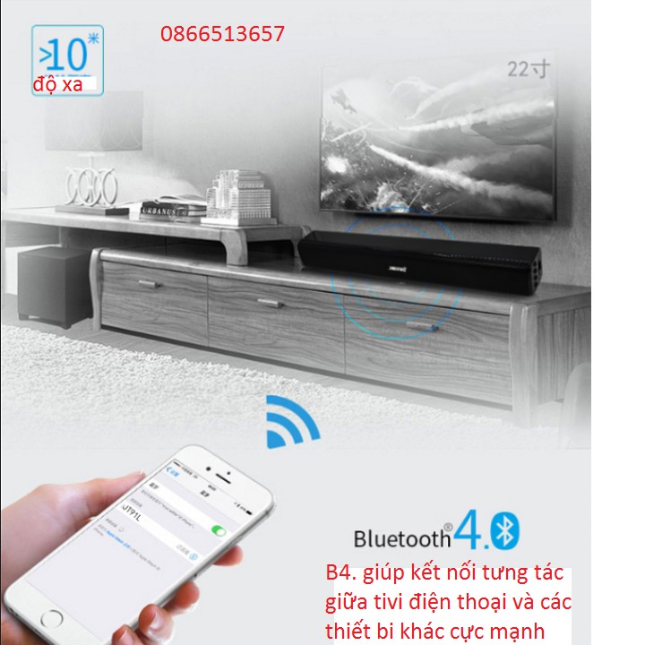 Loa Tivi , máy tính , điện thoại kết nối Bluetooth 4.0 Soundbar JT-91L