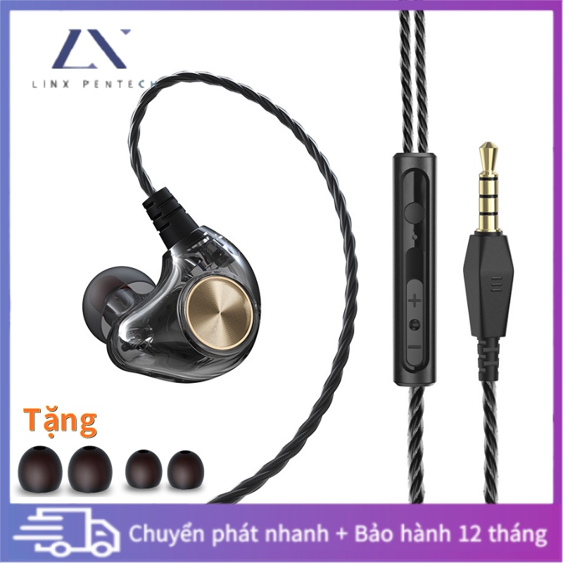 Tai nghe in-ear có dây 3.5mm bao quanh thiết kế tai Nút tai nghe nhạc thể thao âm trầm nặng HIFI