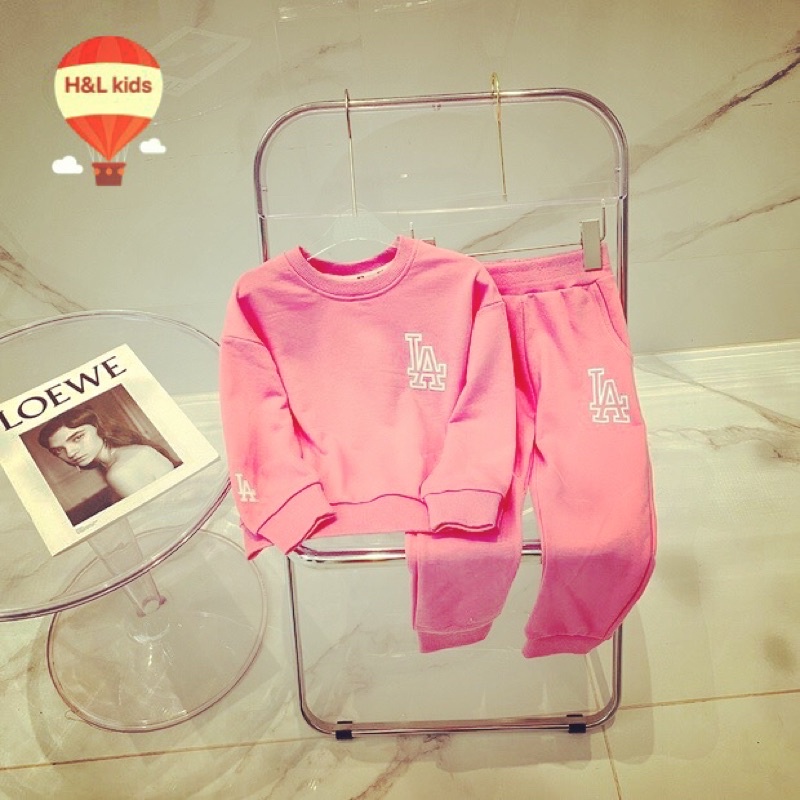 Bộ bé gái thu đông chất cotton LA NY