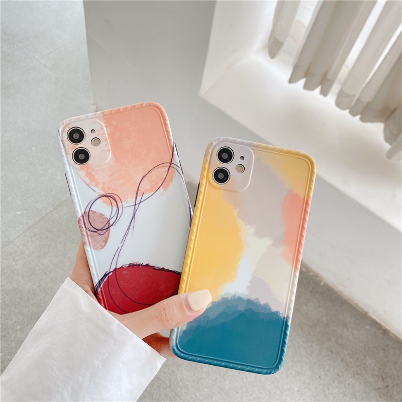 Ốp điện thoại silicon dẻo in hình màu Wy25 cho iphone 12 Pro Max 12 Mini 11 Pro Max XS Max XR X 8 Plus 7 Plus SE 2020