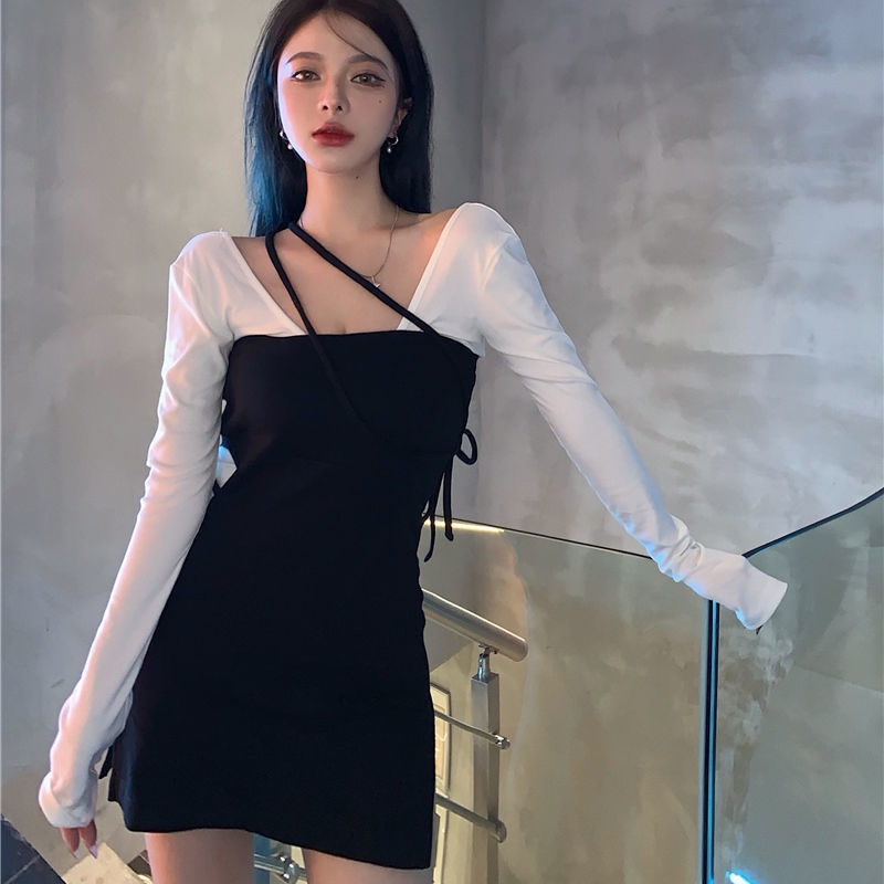 Đầm ngắn ôm eo màu đen thời trang quyến rũ độc đáo cho nữ | BigBuy360 - bigbuy360.vn