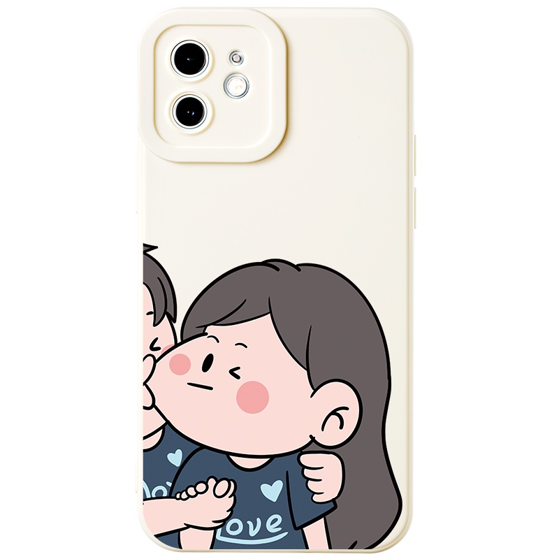 Ốp điện thoại JURSUE hoạt hình cặp đôi dễ thương đẹp cho iPhone 14 13 12 11 Pro Max SE 2020 X XR XS 8 7 ip 6S 6 Plus kute XYH184