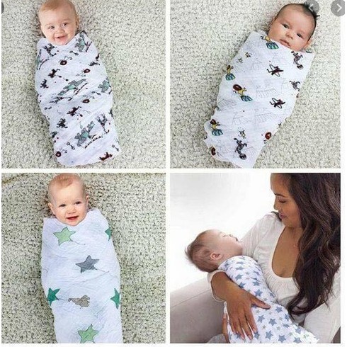 Set 2 Khăn Tắm , Khăn Quấn Sợi Tre Aden Anais Swaddle Cho Bé Loại Cao Cấp Có Hộp Đựng...