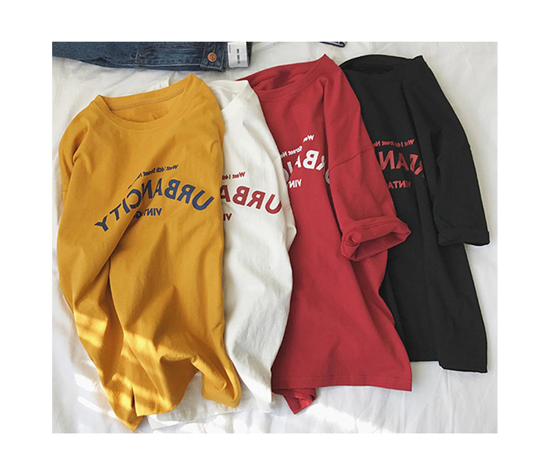 NRVP Short-sleeved t-shirt women's summer dress 2021 new loose Korean letter printing student clothes female plus size tide tees