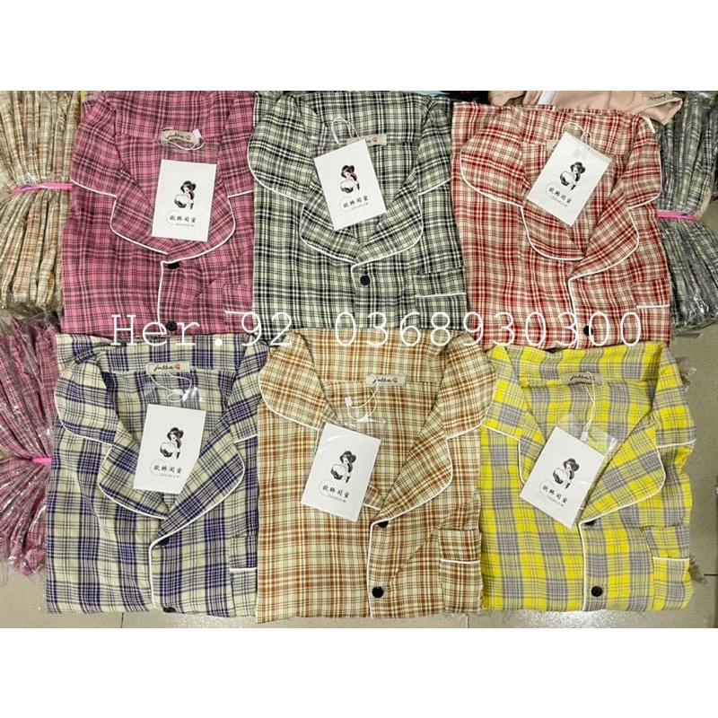 BỘ PIỊAMA HOẠ TIẾT KẺ Ô CHẤT ĐŨI HÀN ÁO CỘC QUẦN ĐÙI HÀNG THIẾT KẾ CAO CẤP