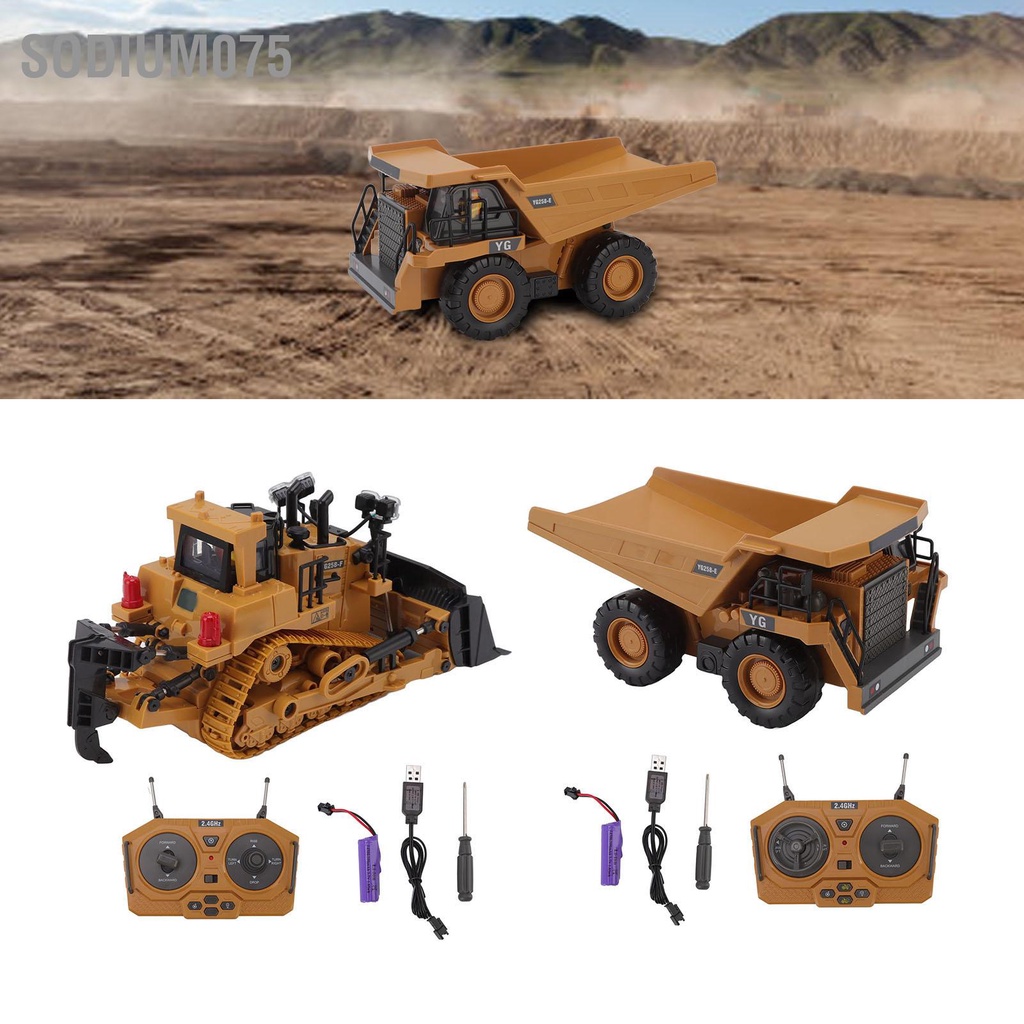 Có thể bán buôn RC Dump Truck 1/24 Scale Điều khiển từ xa 2.4G không dây 9 kênh Đồ chơi xe tải xây dựng cho trẻ trên 6 tuổi Sodium075 Hàng giao ngay