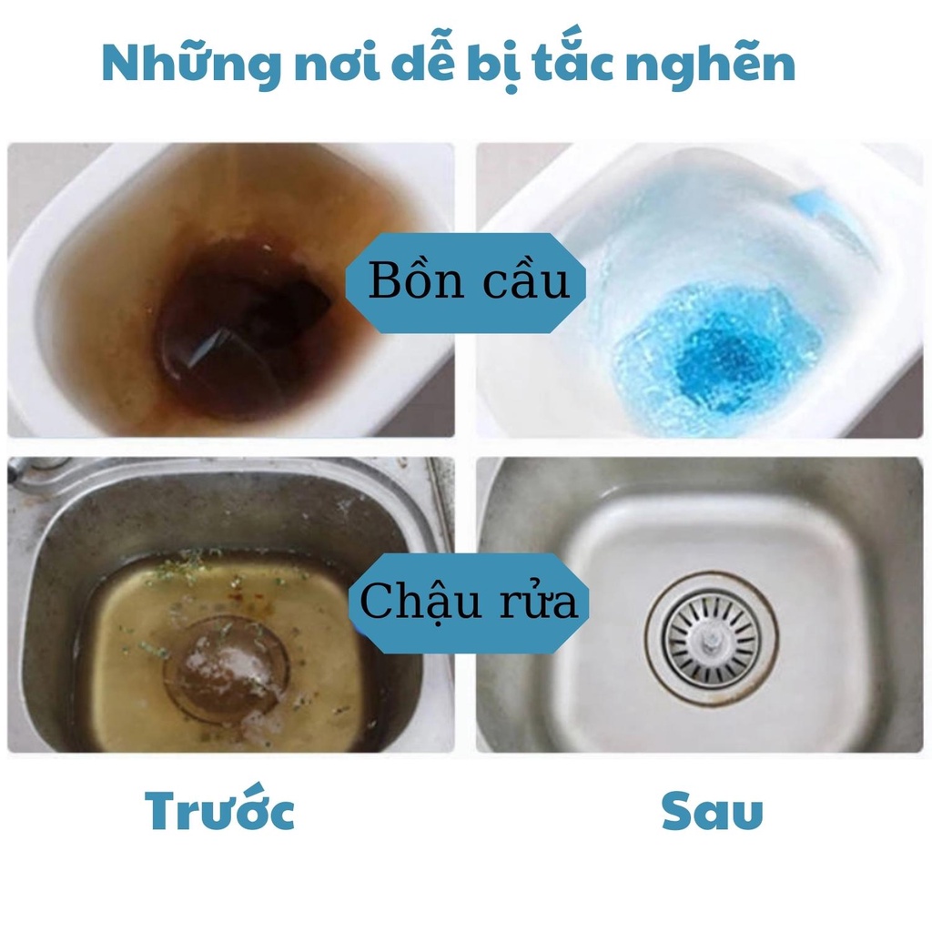 [GIÁ TỐT] Bột thông cống nhà bếp, nhà tắm xử lý nhanh tắc nghẽn dạng hạt 260g
