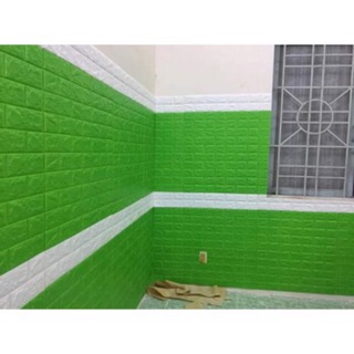 ( SHIP SIÊU RẺ ) Xốp dán tường màu xanh cốm