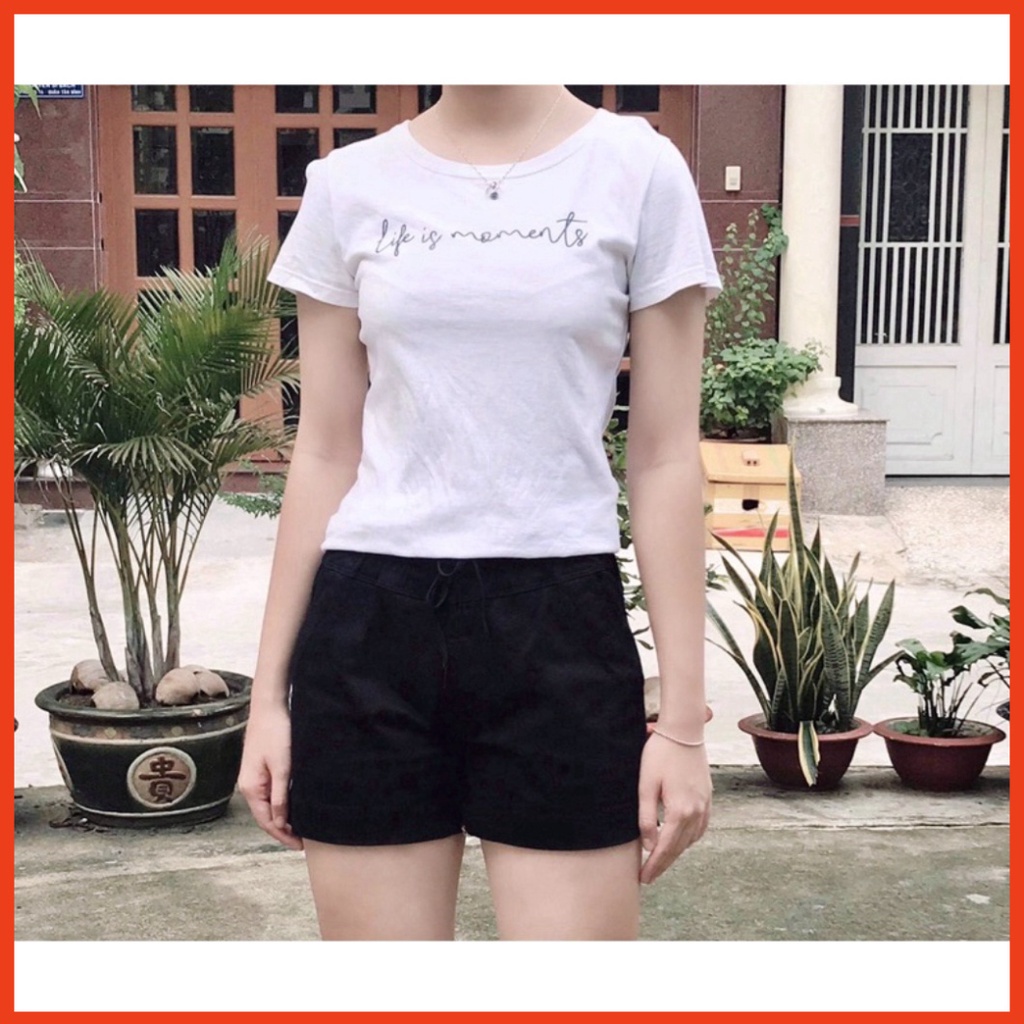 Quần đùi short nữ kaki thun nữ Basic có giãn thời trang nhiều màu