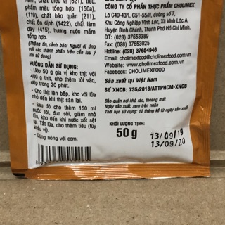 Gia vị kho thịt Cholimex 50g