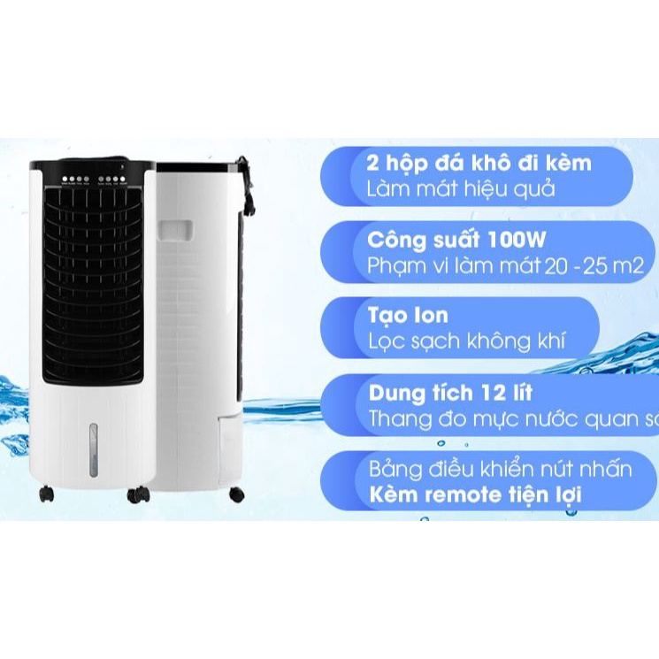 Quạt điều hòa hơi nước làm mát Comfee CF-AC12AR Chính Hãng trưng bày 99%-Phạm vi làm mát:  Phòng 20 - 25 m²