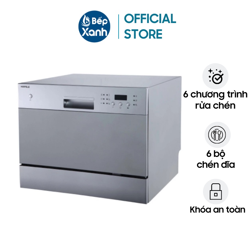 Máy Rửa Chén Để Bàn Mini Hafele HDW-T50A 538.21.190 - 6 Bộ Đồ Ăn Châu Âu - Hàng Chính Hãng