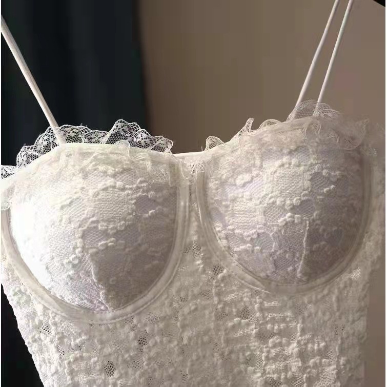 DUNEA Áo Lót Hai Dây Phối Ren Gợi Cảm Cho Nữ 3.8Cm