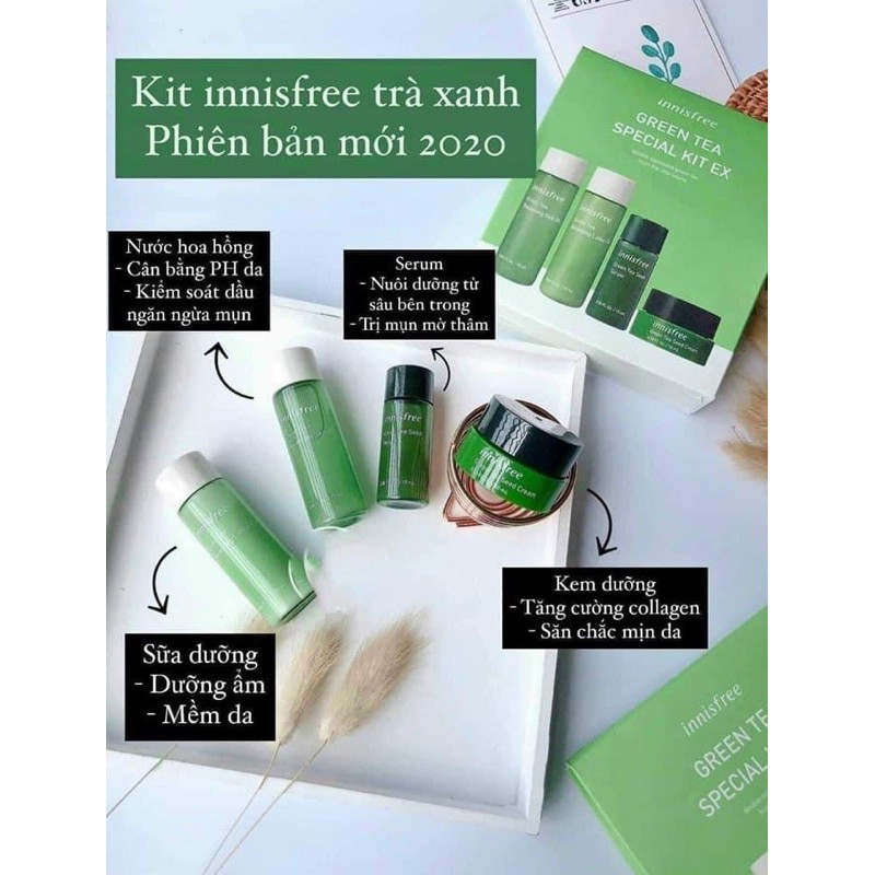 ❌🍃🍃🍃Set dưỡng trà xanh mini 𝗜𝗻𝗻𝗶𝘀𝗳𝗿𝗲𝗲 𝗚𝗿𝗲𝗲𝗻 𝘁𝗲𝗮 𝘀𝗽𝗲𝗰𝗶𝗮𝗹 𝗸𝗶𝘁 𝗘𝗫 mẫu mới nhất