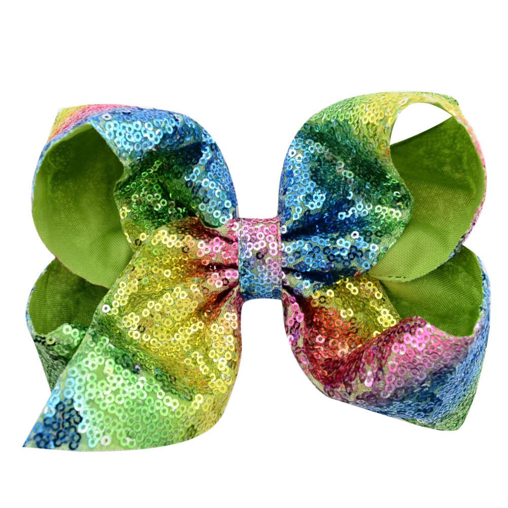 Kẹp tóc KIDSBOWS đính nơ phối kim sa lớn phong cách công chúa cho bé gái 8&quot;