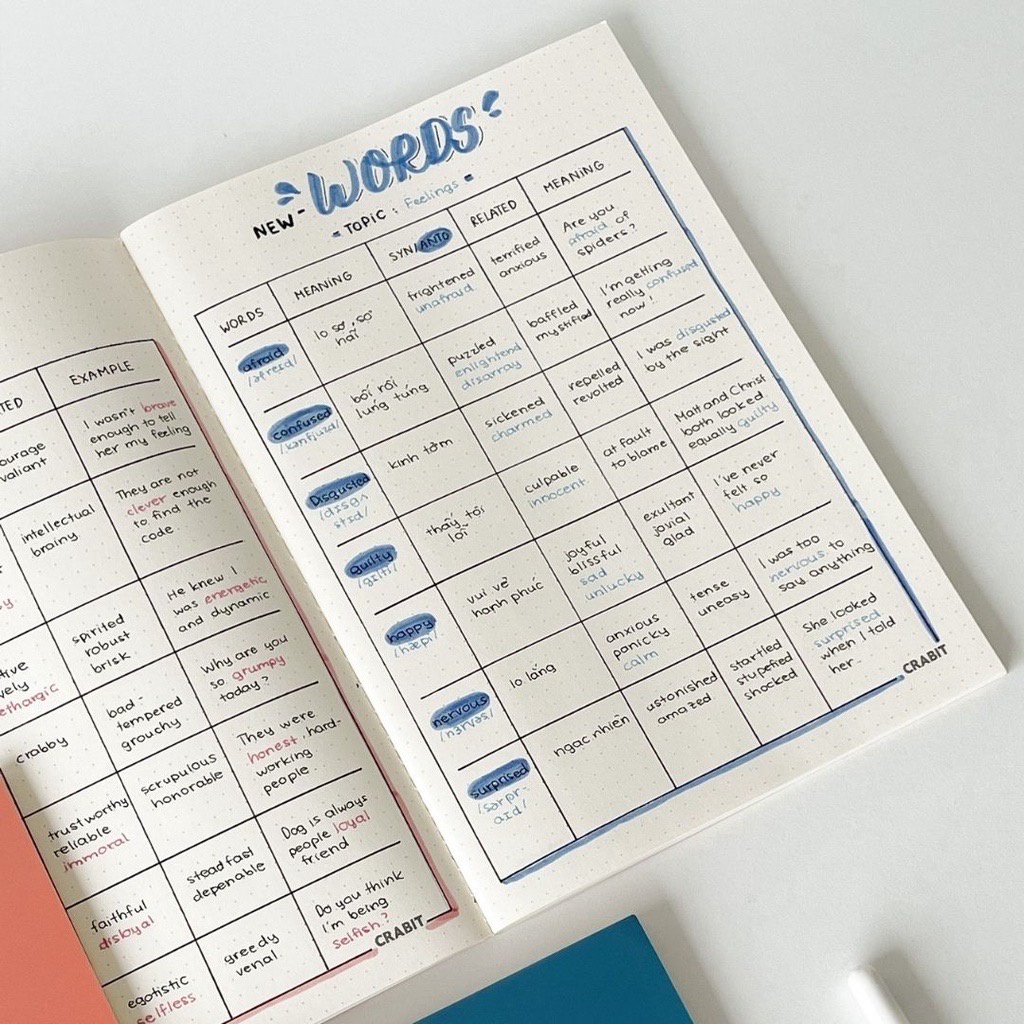 Vở ghi chép may gáy Crabit 80trang 100gsm, kẻ ngang dot grid cornel