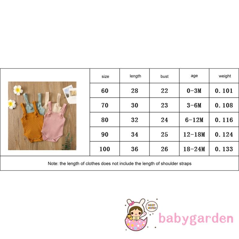 Áo liền quần có dây và nút màu trơn chỉnh được cho bé gái 0-24 tháng