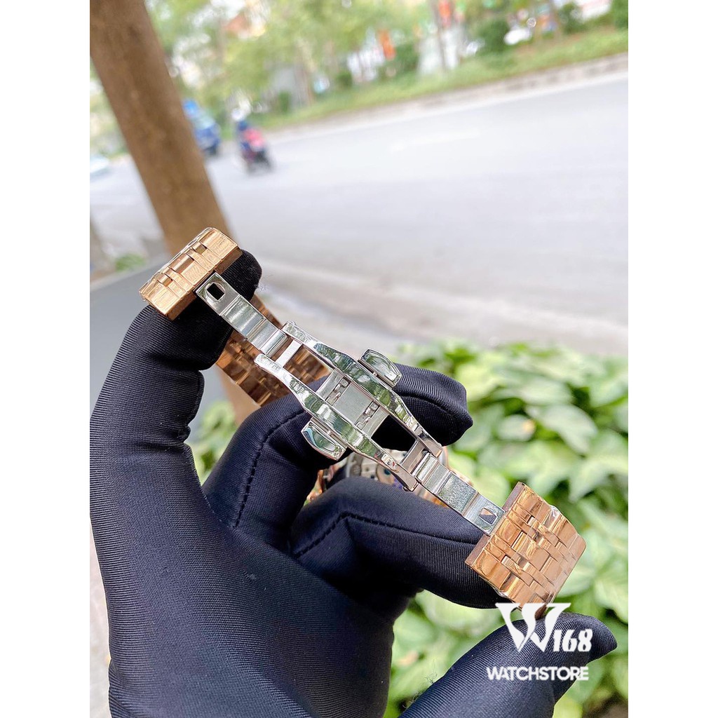 Đồng Hồ Nam PP GENEVE Viền Trơn Máy Cơ Automatic 41-42mm Chống Nước 5ATM