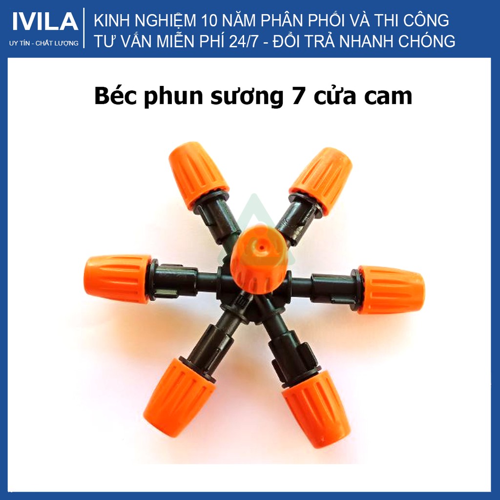 Béc phun sương 1 cửa, 5 của, 7 cửa cam - Đầu tưới điều chỉnh được lưu tượng - Thích hợp tưới lan, chống nóng