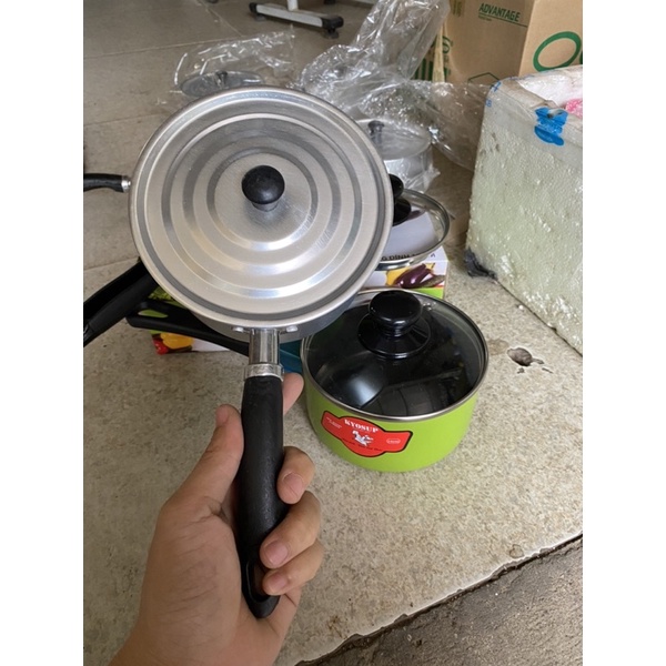 Nồi quấy bột cho bé - nồi nấu cháo chống dính, nồi nhôm 12cm, 14cm