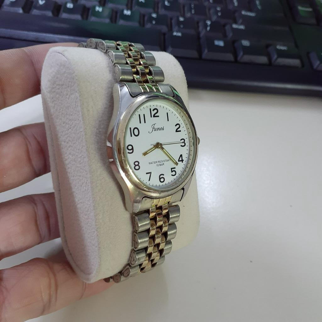 Đồng hồ nam tay nhỏ tay vừa Junos demi vàng second hand si Nhật