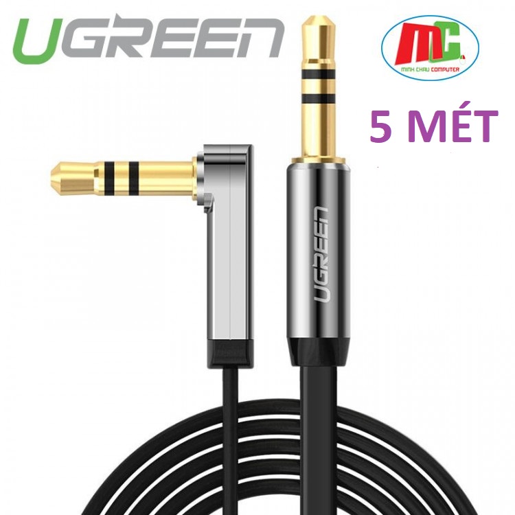 Cáp Audio 3.5mm Dài 5m đầu bẻ góc UGREEN 10729 - Hàng Chính Hãng