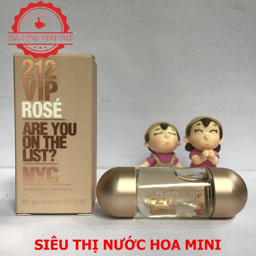 [ AUTH ] Nước hoa nữ Carolina Herrera 212 VIP Rose NYC EDP 5ml tỏa ra sự quyến rũ, sang trọng