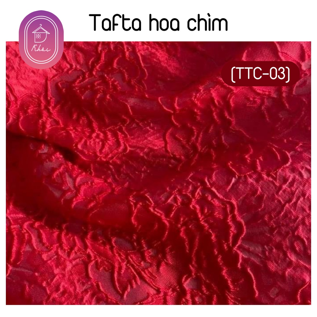 Vải Tafta hoa chìm Hàn Quốc siêu đẹp, chất dày hàng thu đông xuân cực sang