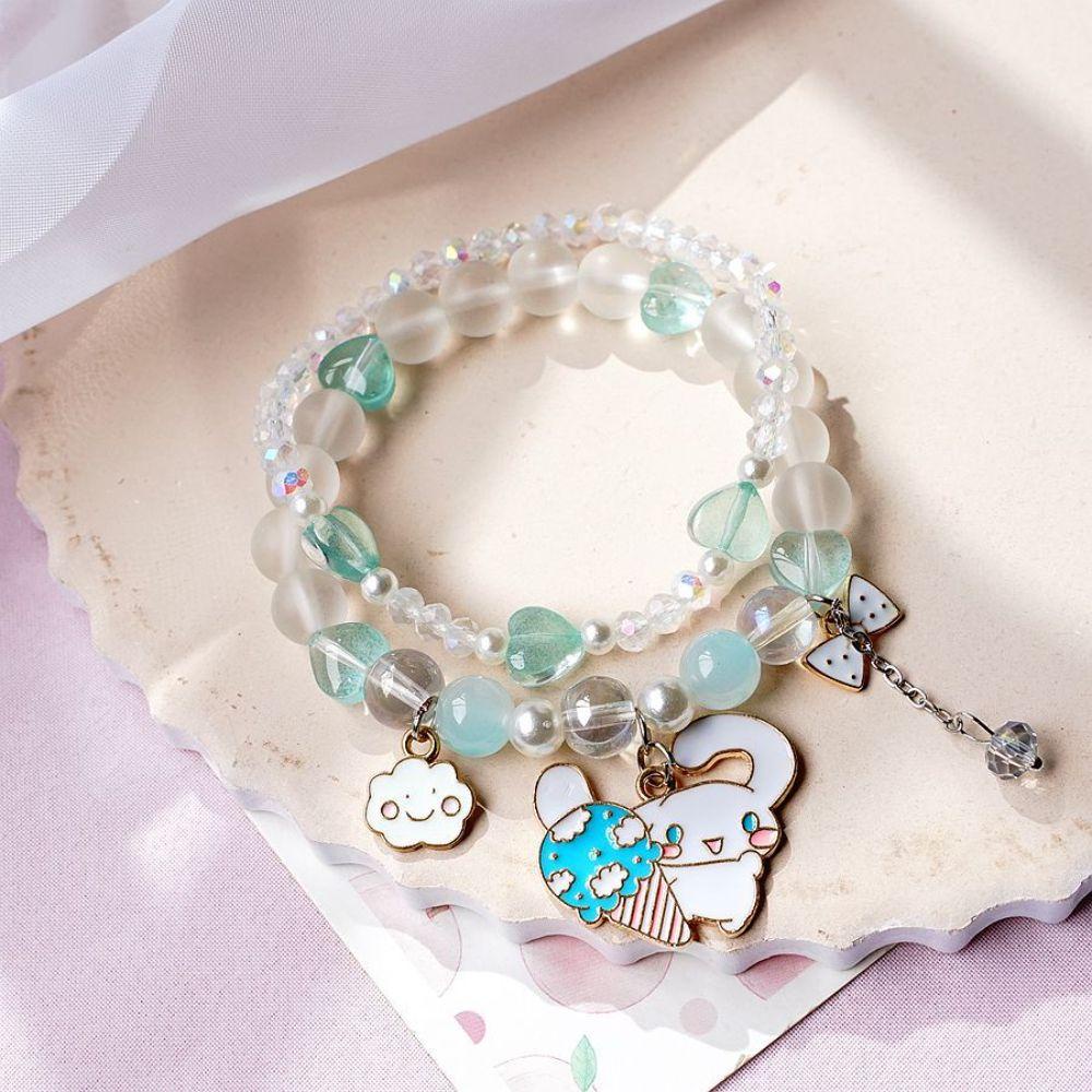 VANES1 Vòng Tay May Mắn Xâu Hạt Kiểu Hoạt Hình Phong Cách Bohemian Hàn Quốc