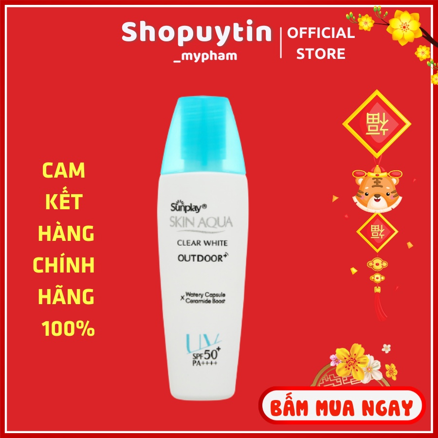 Kem chống nắng Skin Aqua dưỡng da khi vận động mạnh CLEAR WHITE OUTDOOR [mới] . [mới]