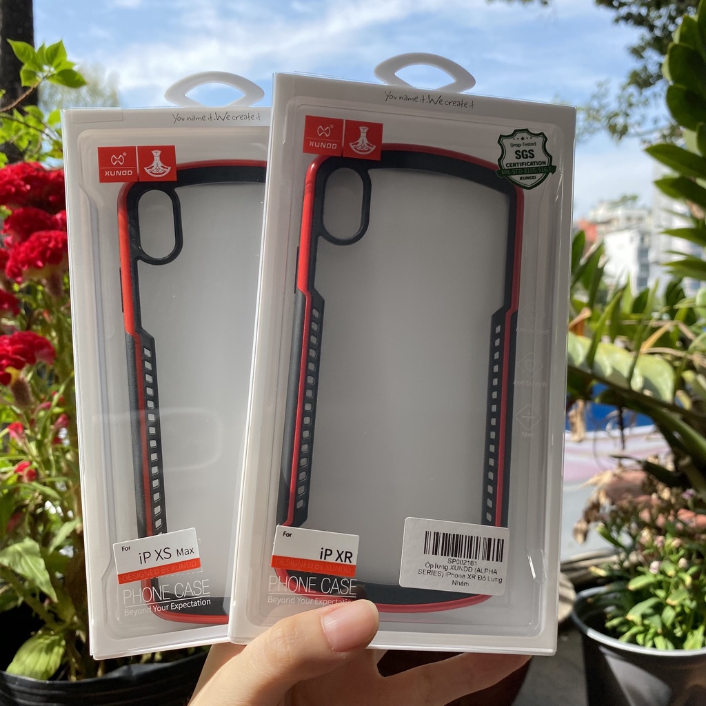 [Hỏa Tốc HCM] Ốp lưng XUNDD iPhone XR/ X/ XS/ XS Max (ALPHA SERIES) - Chống sốc, Lưng trong, Cạnh màu - Xanh