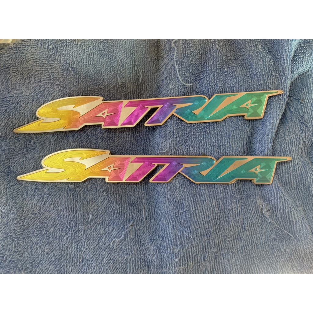 Tem chữ SATRIA tiatanium mẫu điện phân