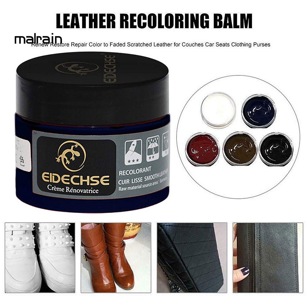 Mal Faux Leather Repair Cream Paste Shine Polish Care for Car Seat Couches Shoes