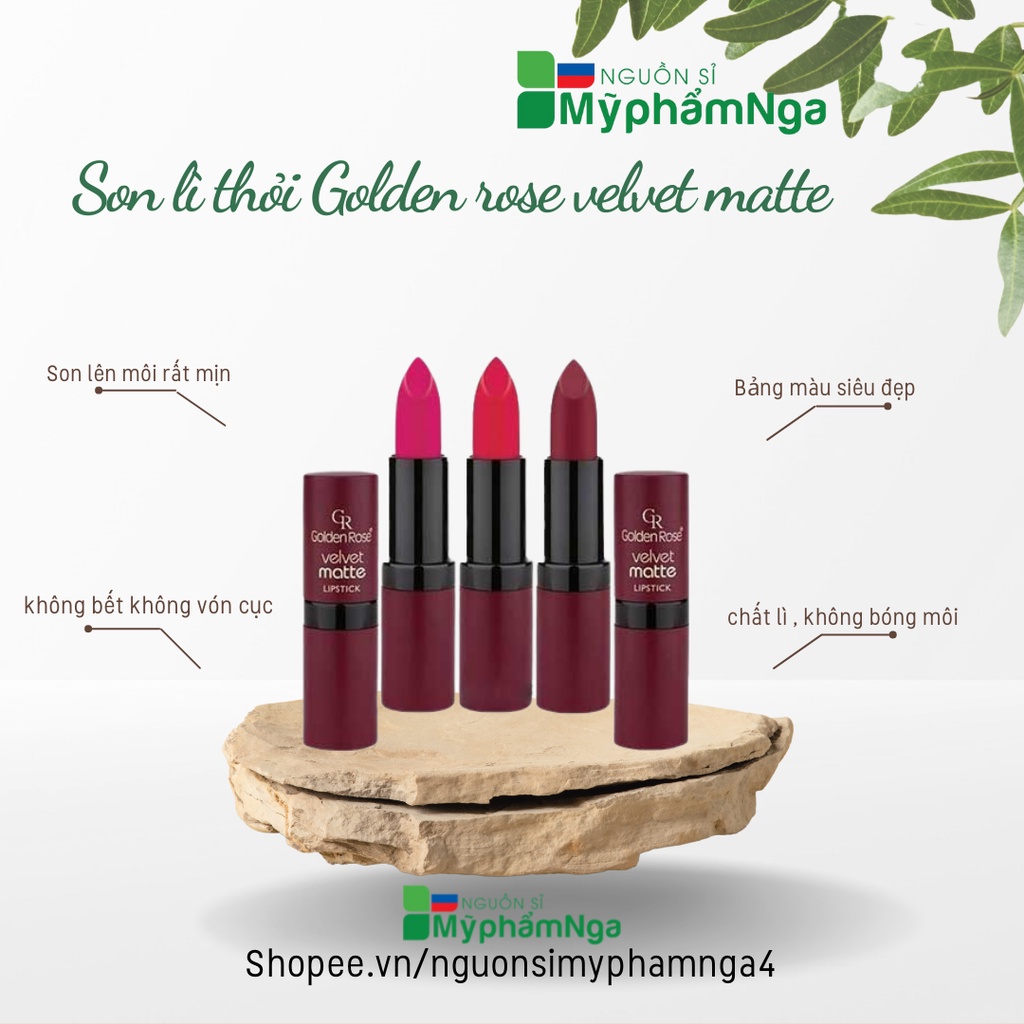 Son lì thỏi Golden rose velvet matte - Son lì Thổ nhĩ kỳ - Rất nhiều màu chọn lựa