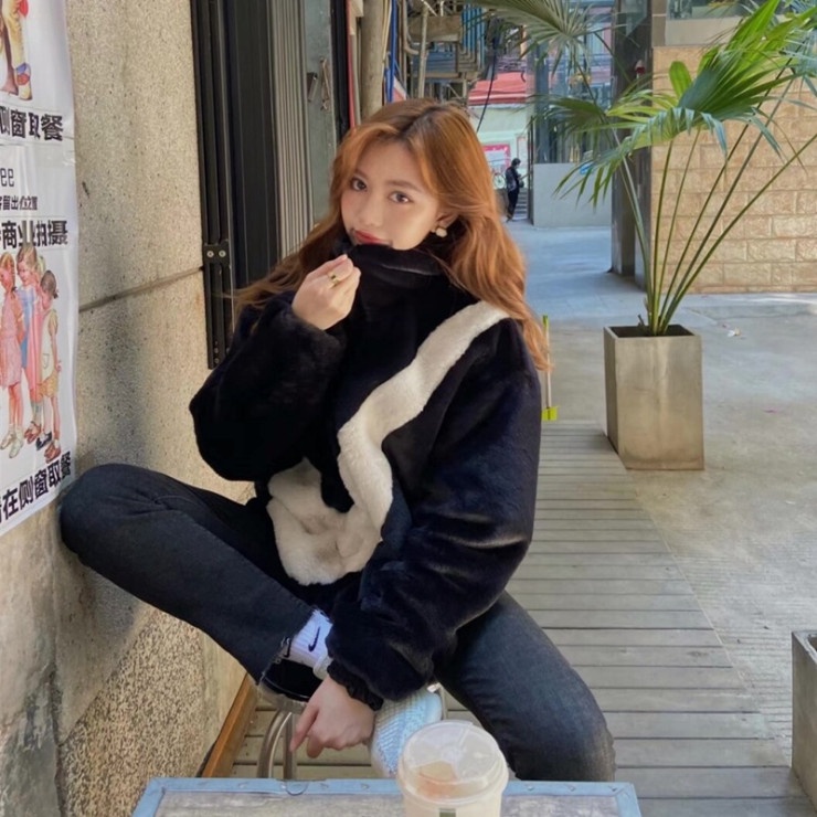 Áo khoác lông cừu logo NIKE sành điệu, áo khoác bông nam nữ Ulzzang Unisex vải lông ấm áp