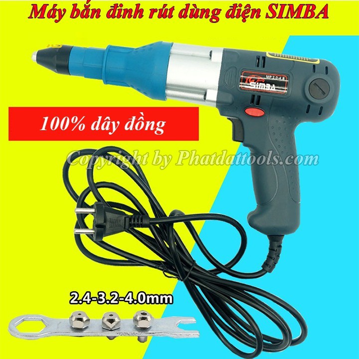 Súng Rút Đinh Tán SIMBA-Rút Ốc Tán Chạy Điện-Bảo Hành 6 Tháng