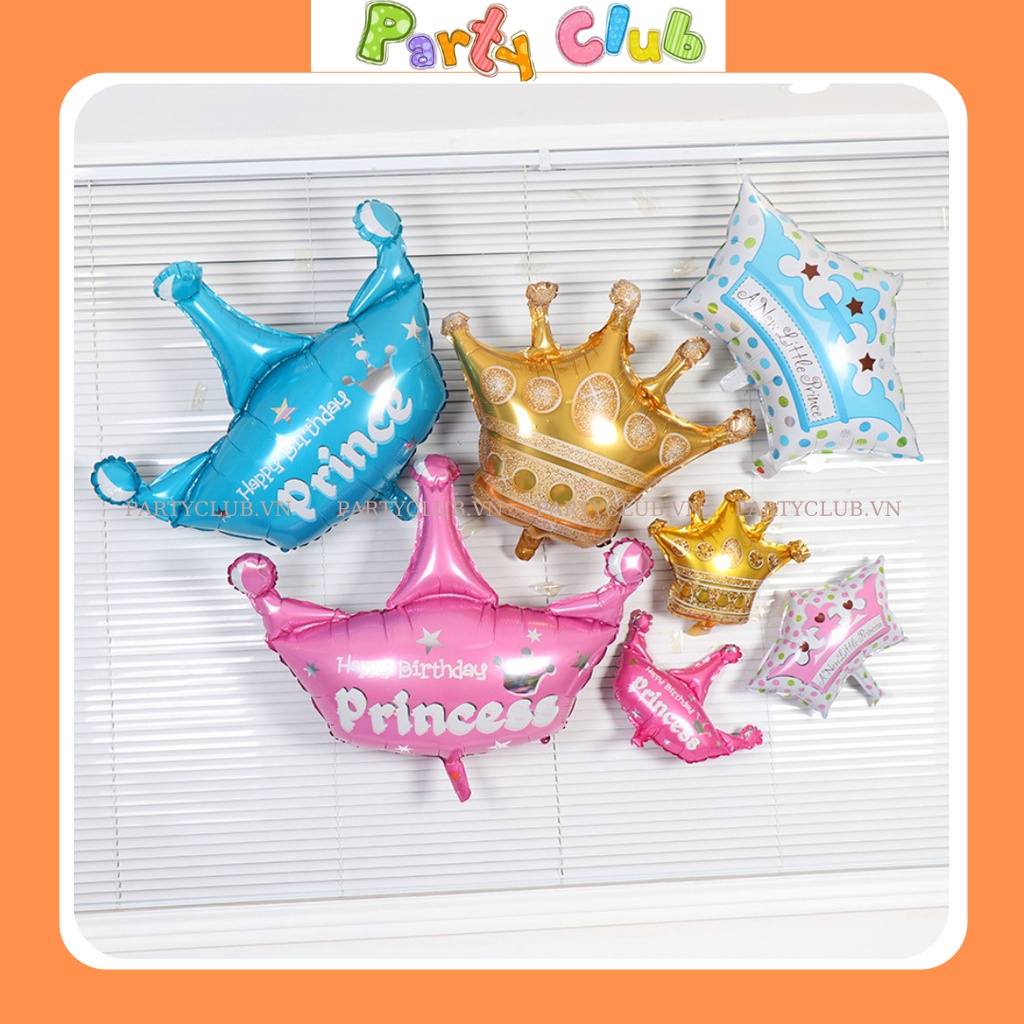 Bóng vương miệng xanh, hồng Prince Princess trang trí sinh nhật