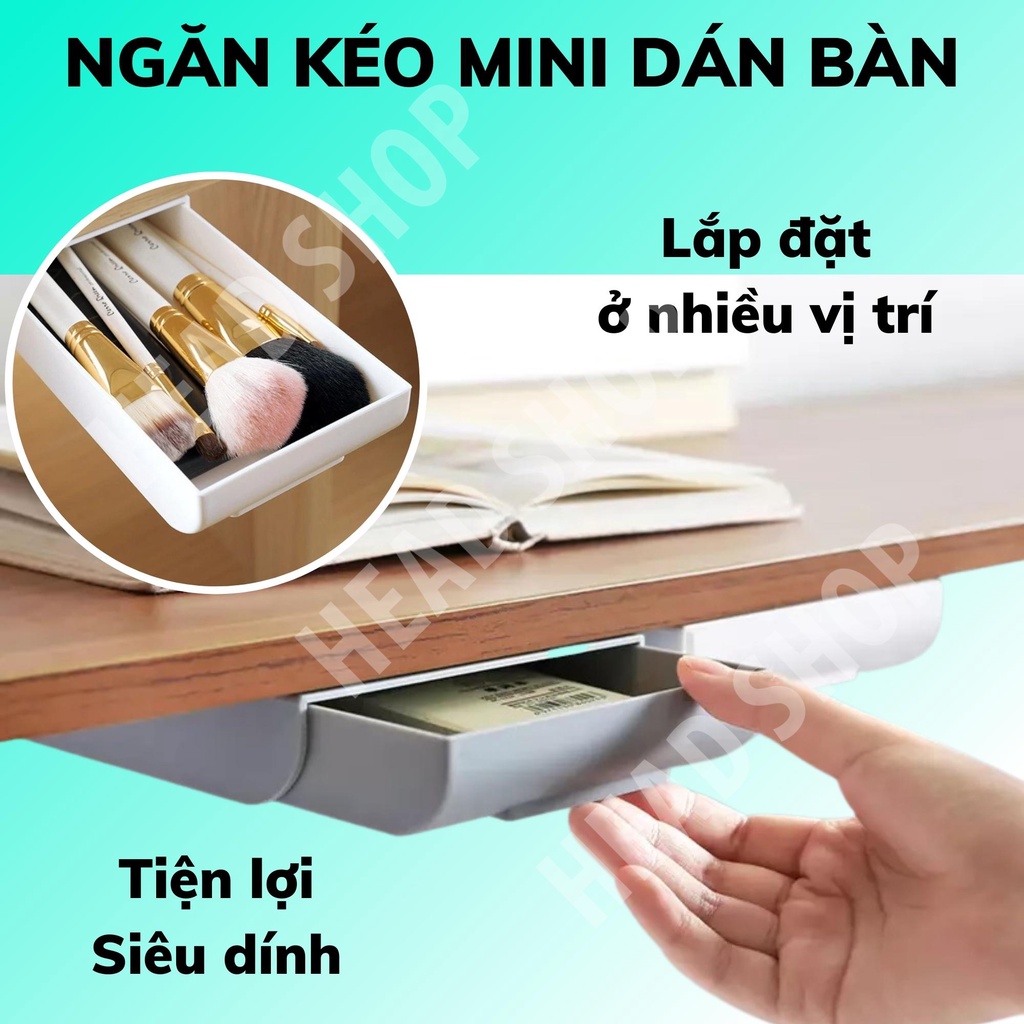 Hộc dán ngăn kéo dán gầm bàn mini để đồ tiện ích cực gọn gàng mã NK HeadShop