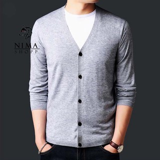 Áo khoác cardigen nam, vải nỉ, cổ v cài nút NMD010