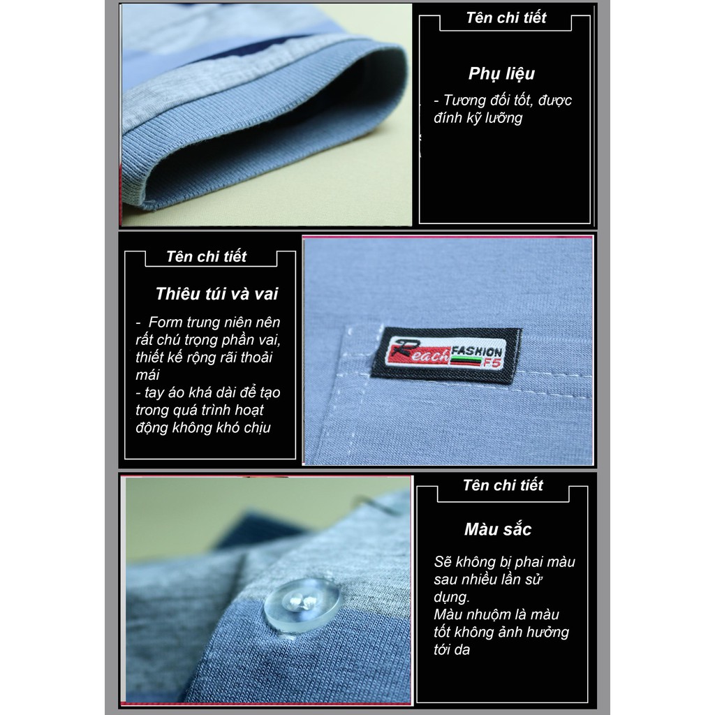 áo thun nam có cổ có túi tay ngắn sọc ngang vải cotton mềm mát giá cực tốt loại áo polo nam | BigBuy360 - bigbuy360.vn