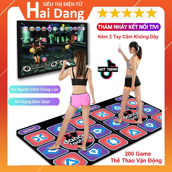 Thảm Nhảy Audition Tập Yoga Dance King - Thảm Chơi Game  - Kết Nối Tivi - Kèm 2 Tay Cầm Điều Khiển - Tặng Thẻ Nhớ