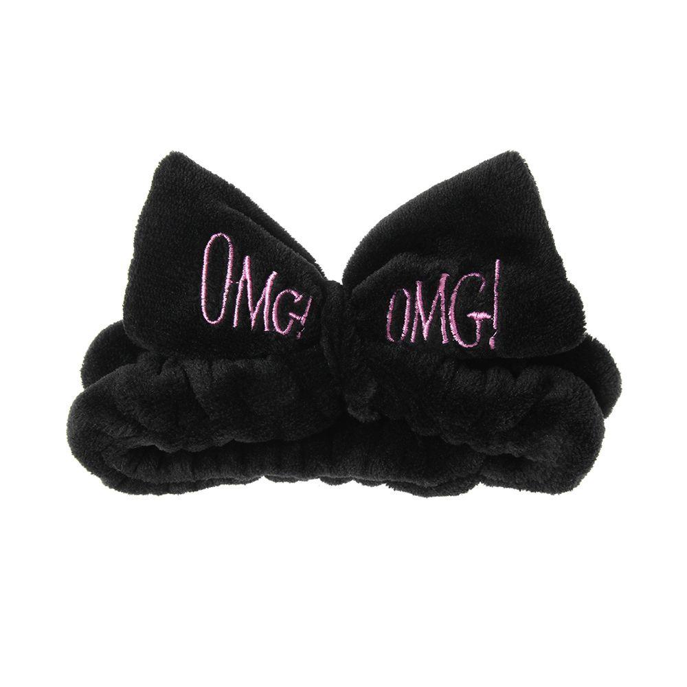 Băng Đô Nơ In Chữ Chất Lông Cừu San Hô Cho Nữ