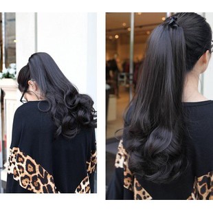 Tặng kèm lược chải tóc - Tóc giả cột xoăn đuôi tự nhiên siêu dài 60cm