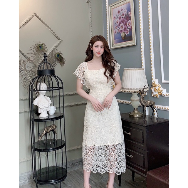 Váy Ren Tay Cánh Tiên Đầm dự tiệc cao cấp giá sỉ